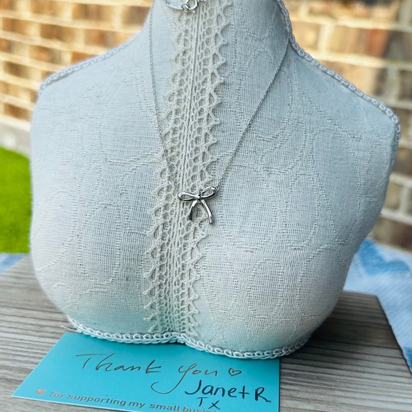 Tiffany & Co Bow Necklace in Silver, 16" - Picture 1 of 5